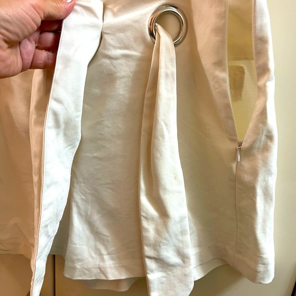 Womens Mini Skort Shorts Size XL (For L)Off White Silver Grommet Cotton Blend - Picture 3 of 9